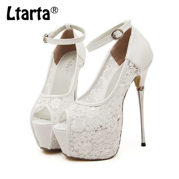 

ltarta women boot magic lace club shoes fine-heeled fish mouth shoes water platform high-heeled sandals jxq, Black