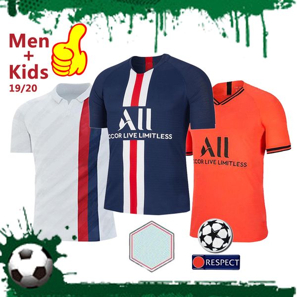 

Maillot de foot 19 20 p g occer jer ey mbappe football kit men football uniform kid champion hirt marquinho new jer ey pari