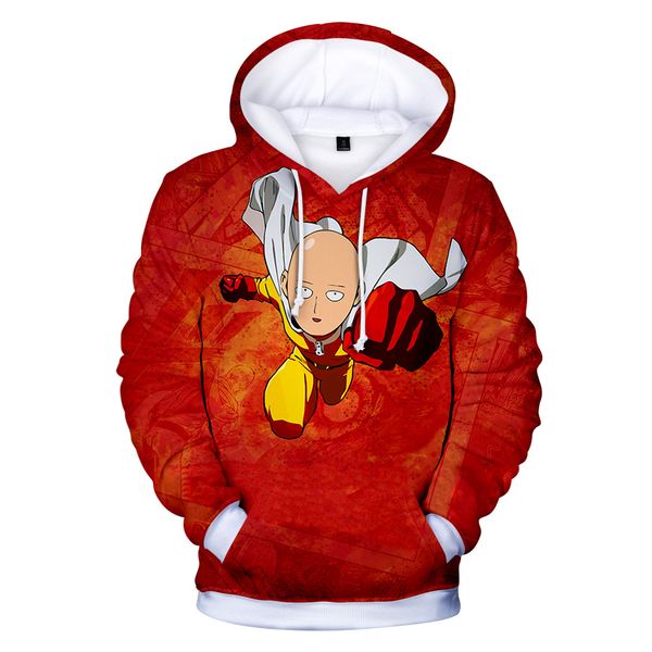 

fashion autumn winter anime one punch man saitama oppai hoodie plus velvet hooded sweatshirt hoodie yellow dropshopping 2019, Black