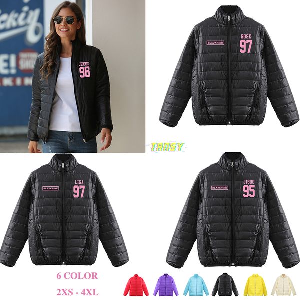

women thin down jacket stand collar down-filled coat blackpink warm winter simple fashion outdoor down parka jacket coats, Black