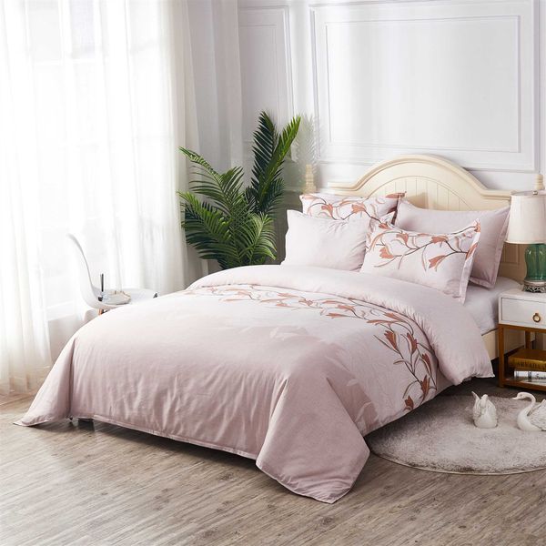 

imitation embroidery duvet cover set luxury cymbidium sinense printed bedding set quilt cover sheet pillowcase king  size