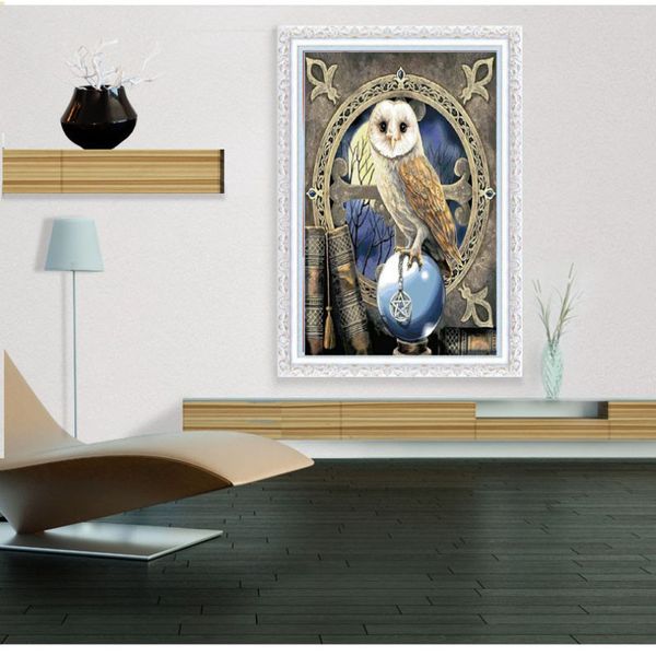 DIY 5D Mozaik Elmas Boyama Çapraz Dikiş Setleri Yaratıcı Hayvan Baykuş Kısmi Reçine Yuvarlak elmas Nakış İğne Ev Dekorasyon