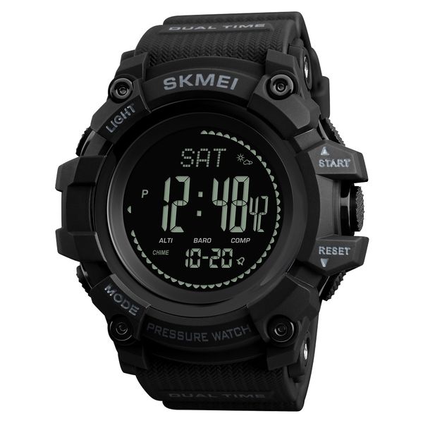 

skmei brand mens sports watches hours pedometer calories digital watch altimeter barometer compass thermometer weather men watch, Slivery;brown