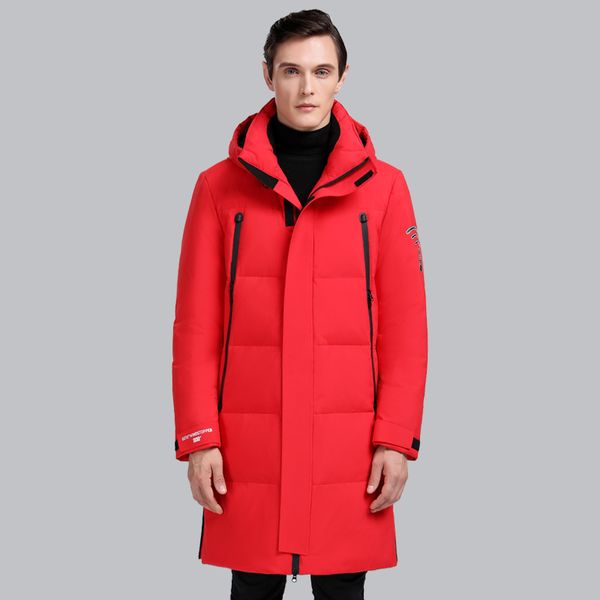 

vsd new men's winter duck down jackets business long thick winter down coat men solid parka fashion overcoat outerwear warm male, Black