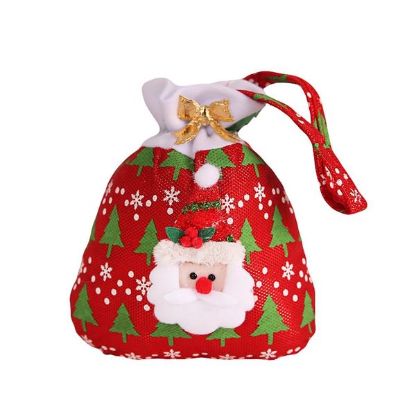 

1pc lovely santa claus snowman christmas gift candy apple cloth tote bag xmas decor