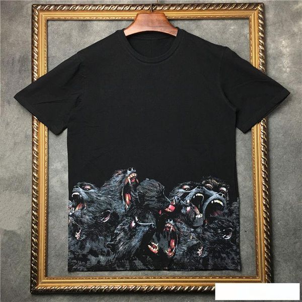 

luxury summer t shirt hip hop men women t shirt roar orangutan monkey mens designer t shirt short sleeve size s-xxl, White;black