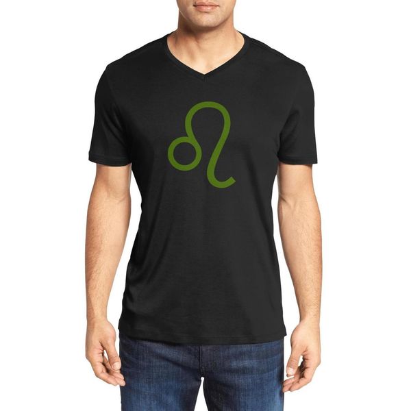 

мђжка зодиак-лев знаки зодиака лев homestuck мода v-обѬазнй вѬез ђболка дизайна, White;black