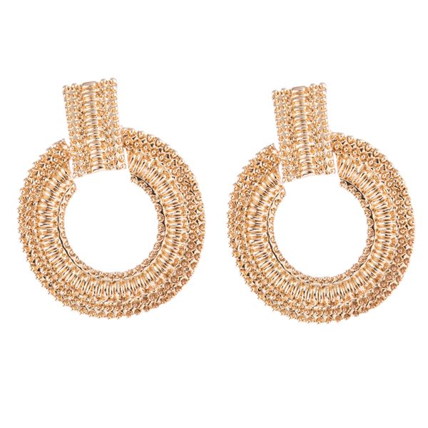 

1 pair hollow dangle earrings statement drop earrings hoop earrings jewelry, Golden