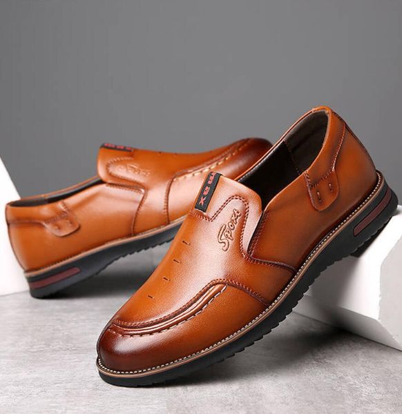 

fashion men's black brown genuine leather flat oxfords shoes wedding business dress shoes comfortable working size 38-44
