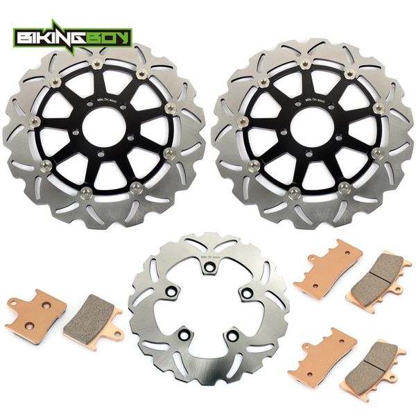 

bikingboy for gsxr gsx-r 1000 2001 2002 01 02 k1 k2 front rear brake discs disks rotors + pads full set motorcycle