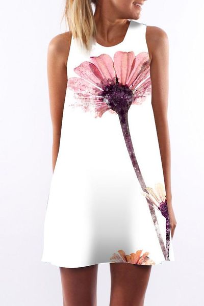 

women dress crew neck summer crew neck sling sleeveless hip wrap lady flower pattern print white skirt casual pencil dresses size s-xl, Black;gray