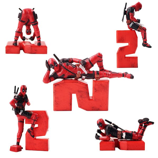 

5 styles marvel x-men action figure deadpool pvc figures toys cartoon collection funny model car home decoration dolls christmas gifts