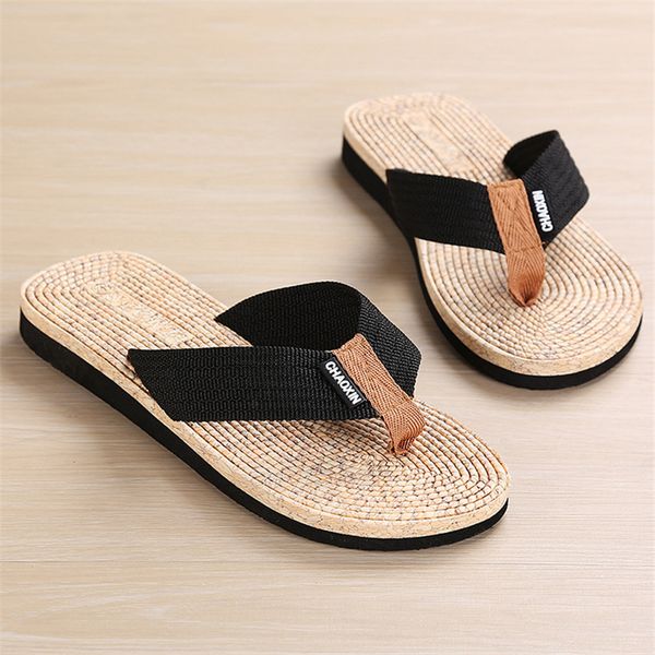 

enplei flip-flops summer men's sandals beach shoes antiskid fashion men slippers, Black
