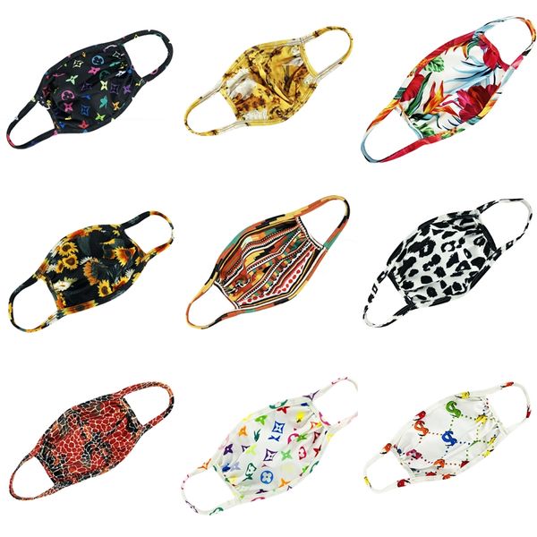 

designer printed masks reusable protective pm2.5 filter printing mouth mask anti dust face mask windproof mouth-muffle 84 styles damon020 #3, Black