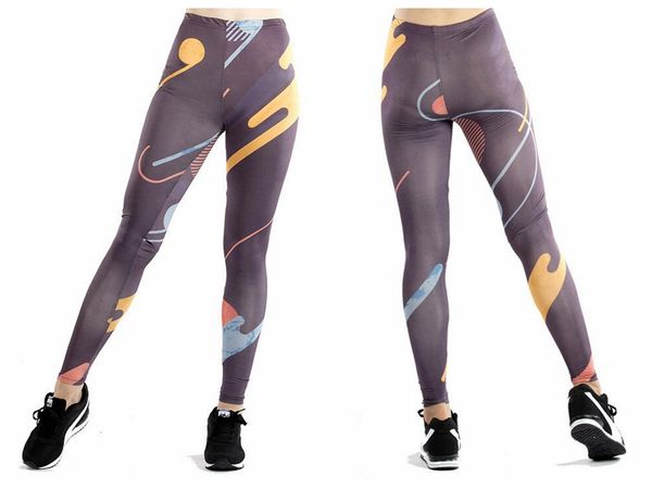 

женщины йога брюки брюки колготки брюки женская высокая талия танец активная леди полосатый цифровой печати печати леггинсы тощий silm движе, Black;white