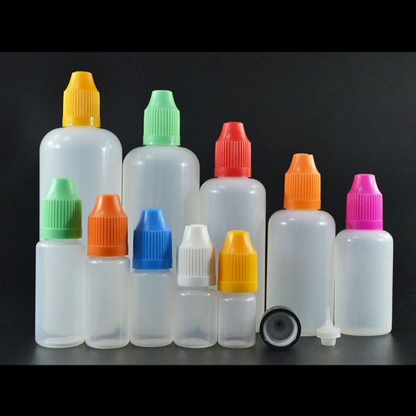 

e cig жидкие бутылки 3мло 5 мл 8 мл 10 мл 15 мл 20 мл пластмассовых капельниц бутылки образец глаз капля refillable e-сок e-жидкость e-сиг б