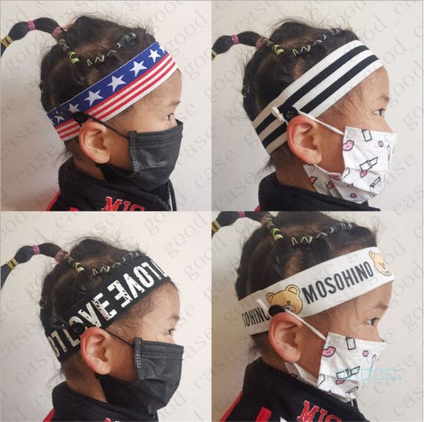 

kids headbands anti strangulation button hair band with mask boys girs sports yoga non-slip breather head bands hair accessories d42803, Slivery;white