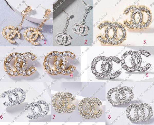 

3 pairs a set brand designers earrings jewelry pendientes brincos boucles d oreilles bijoux cc stud earrings for women, White