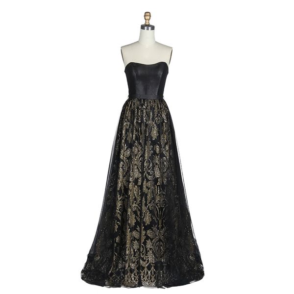 

2019 new evening dress women tube off shoulder backless black mesh tulle celebrate evening clothing party wear dress, White;black