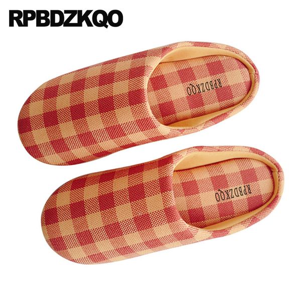 

plaid autumn slippers most popular products shoes home women slides indoor guest designer house bedroom chinese korean orange, Black