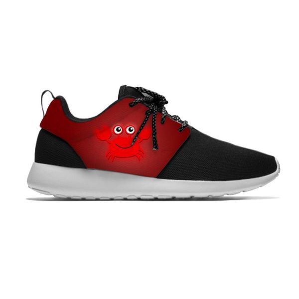 

crab animal cartoon funny cute cool kids sport running shoes casual breathable lightweight 3d print sneakers boys children girl, Black;red