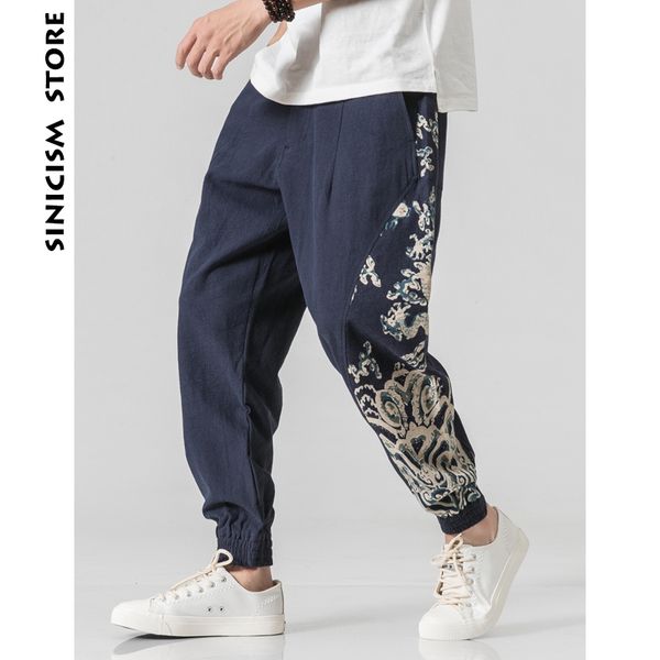 

sinicism store harem pants men cotton linen black pants mens casual streetweaer harajuku autumn joggers male trouser plus size