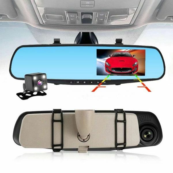 

full 1080p car dvr camera auto 4.3" rearview mirror digital video dash cam auto h4gc