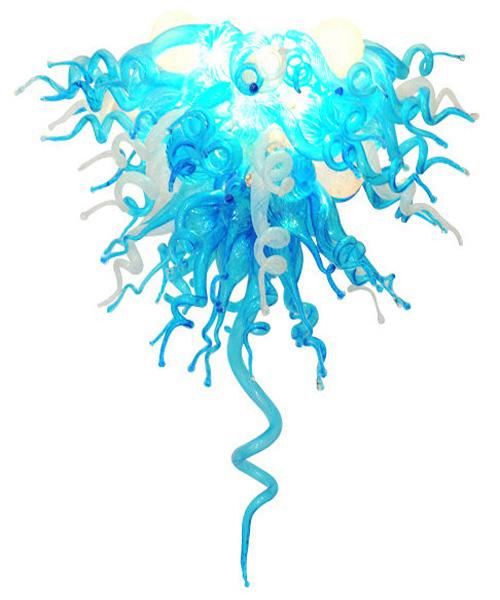 

modern blue white green hand blown murano glass chandelier for wedding table centerpieces led pendant