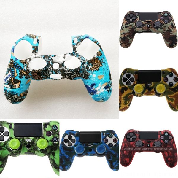 

rbvgi water transfer emsshipping camo camouflage silicone controller protective rubber case for ps4 gamepad skin coverfedex printing