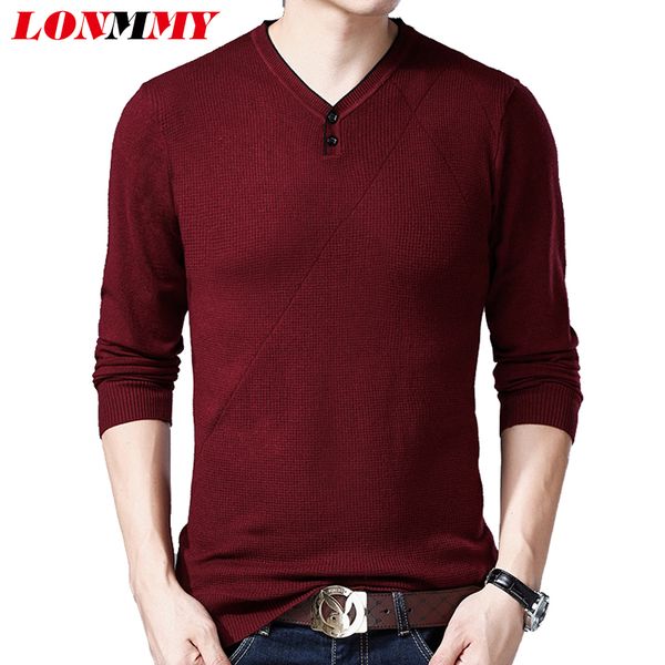 

lonmmy plus size 7xl 8xl sweater men pull homme v-neck pullover men christmas sweaters mens blusa masculina inverno red blue, White;black