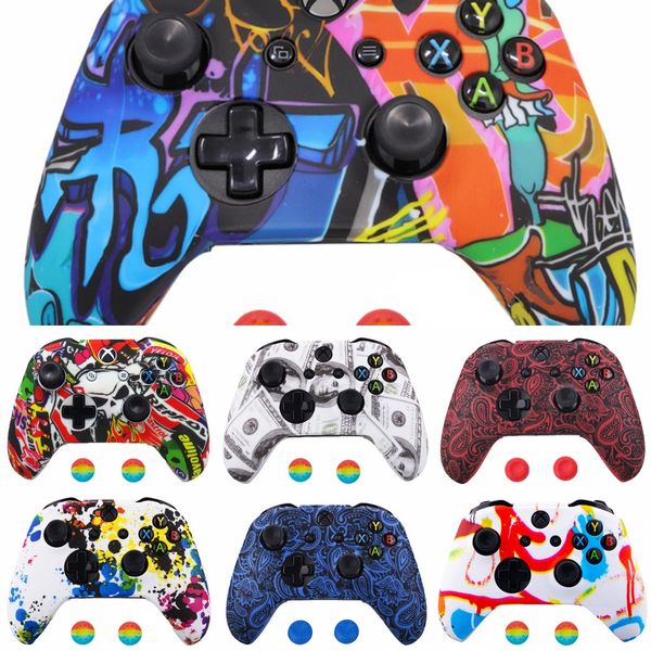 

sgaja silicone protective skin case for one s x xbox controller protector water transfer printing camouflage cover grips caps