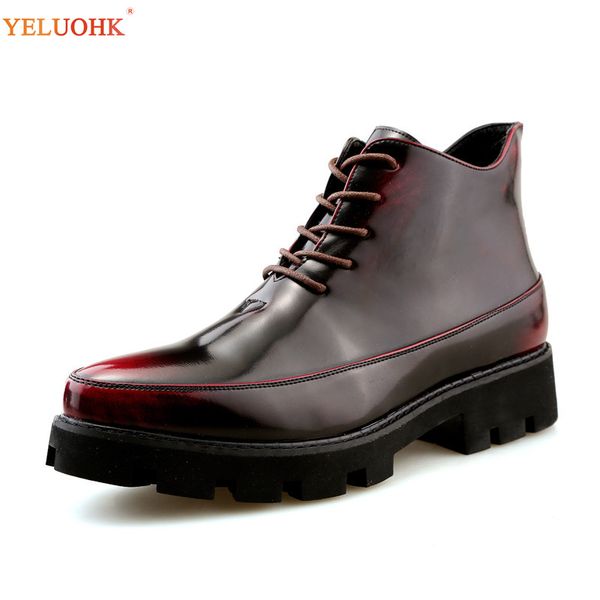 

vintage boots men 2019 winter shoes men lace up, Black