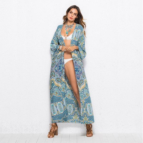 

cover-ups summer elegant vintage maxi long dress women plus size beach cardigan bathing bikini cover up swimwear beachwear kaftan robe