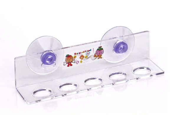 

brand new 1pcs home kitchen bathroom toothbrush holder hanger sucker hooks for 5 brushes 2 suction cups transparent