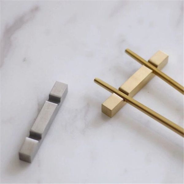 

gold/silver color nordic stainless steel chopsticks holder tableware kitchen chopsticks stand household rest sale