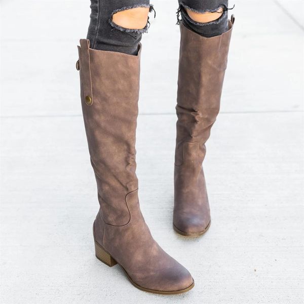 

women knee snow boots sewing thread high heel boots thick fur shoes winter long women footwear size big 34-43 shoes, Black