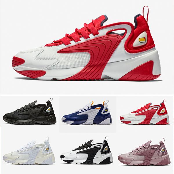 

2019 new triple black m2k tekno zoom 2k men women running shoes white race red royal designer sports ssneakers mens 36-45, White;red