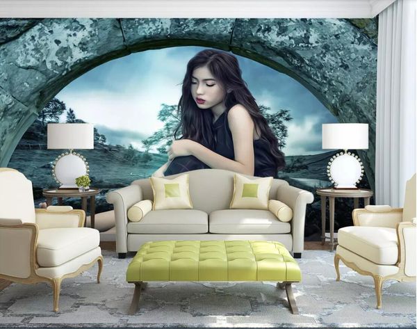 

3d обои на заказ фотообои азиатские секси девушка ретро фон стены домашнего декора стены искусства картины стены искусства холст