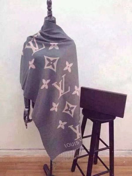 

3366fashion high-end winter cashmere scarf high-end soft thick cashmere scarf fashion men's and women's scarf 175*170cm, Blue;gray