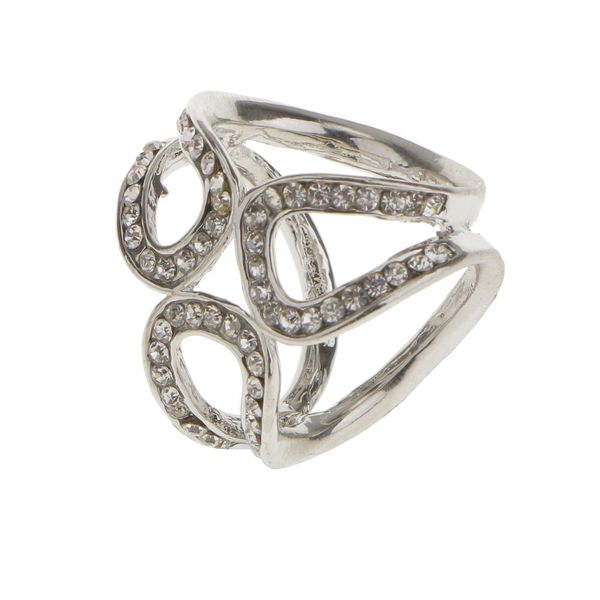 

crystal rhinestone 3-ring scarf ring clip shawl buckle for women silver, Gray