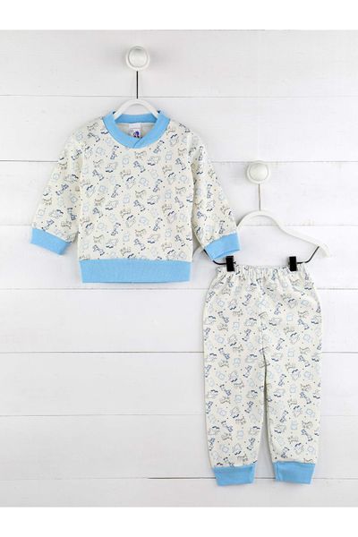 

blue male child sleepwear set, Blue;red
