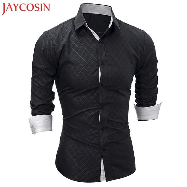 

jaycosin 2018 new men fashion printing men's long-sleeved shirt dropshipping dropship hipping 25p, White;black