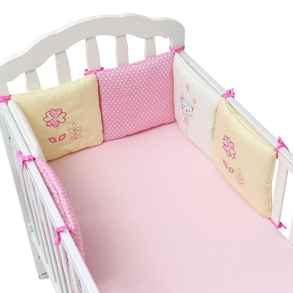 

6pcs/lot baby bed protector crib bumper pads baby bed bumper in the crib cot safety cotton blend bedding set rail