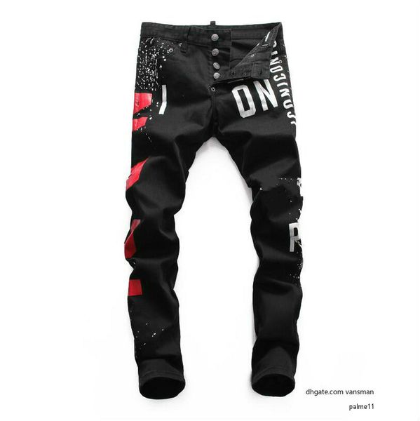 

dsquared2 jeans ds2 qsq dsquared2 значок мужские дизайнерские джинсы черные рваные байкер тощий мотоцикл брюки вылейте hommes метанию хип-хо, Blue