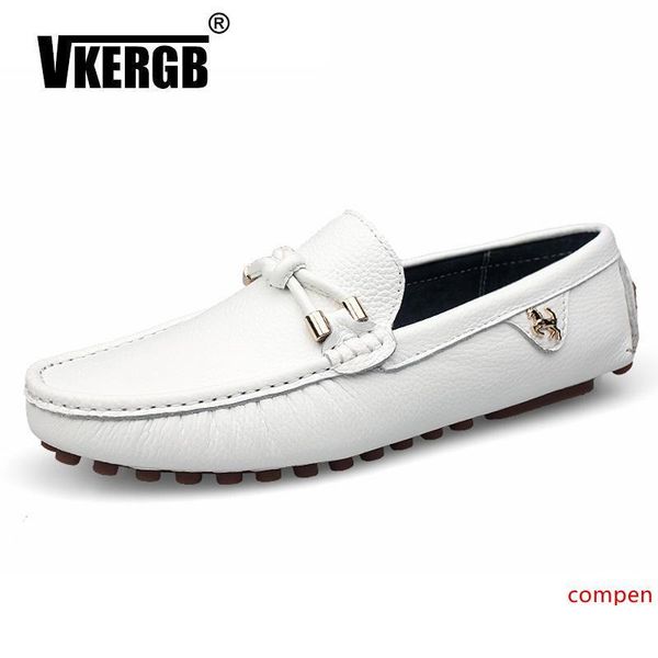 

vkergb men leather shoes handmade moccasins leather men loafers design superstar slip on comfort peas black shoes men