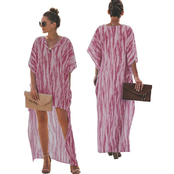 

Batwing Sleeve Women Dresses Designer Sexy Beach Dress Ladies Colorful Loose Printing Jumpsuit One Piece Clothing