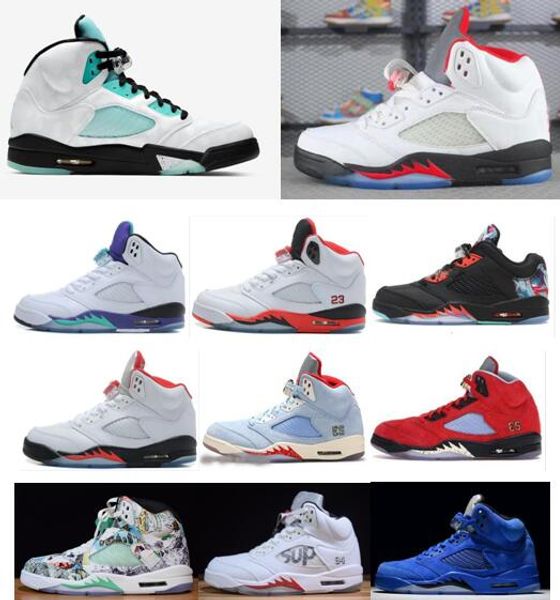 

jumpman 5s mens basketball shoes fire red inspire bred fresh wings 5s psg black men shoes island green sports sneakers with box