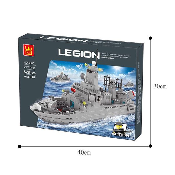 

children small granule building blocks assembling toys boys kids military ship destroyer model building block intelligence toy 03