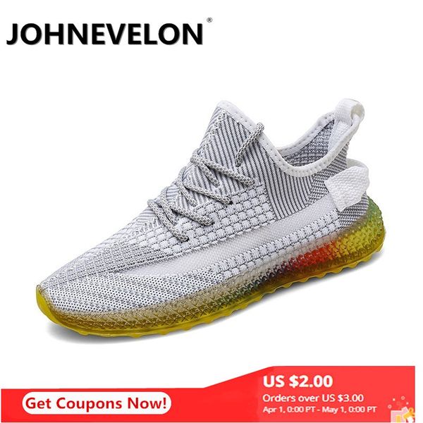 

johnevelon new coconut shoes flying woven shoes breathable casual lightweight sports non-slip men's casual all mens, Black