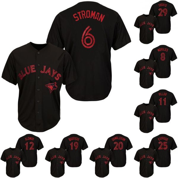 

Toronto 6 Marcus Stroman 8 Kendrys Morales 19 Jose Bautista 20 Josh Donaldson 25 Marco Estrada 29 Devon Travis Blue Jays Baseball Jerseys